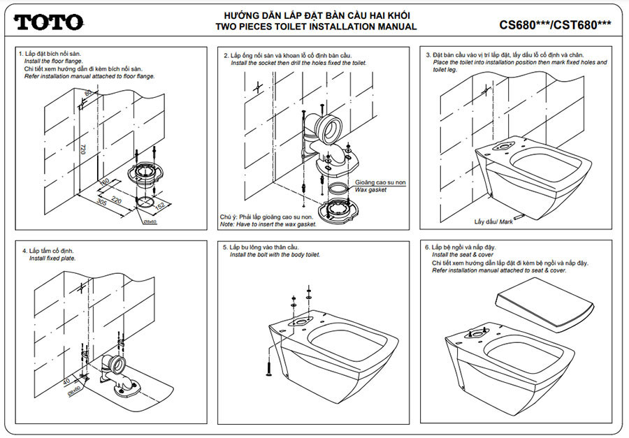 Các bước lắp đặt bàn cầu chi tiết