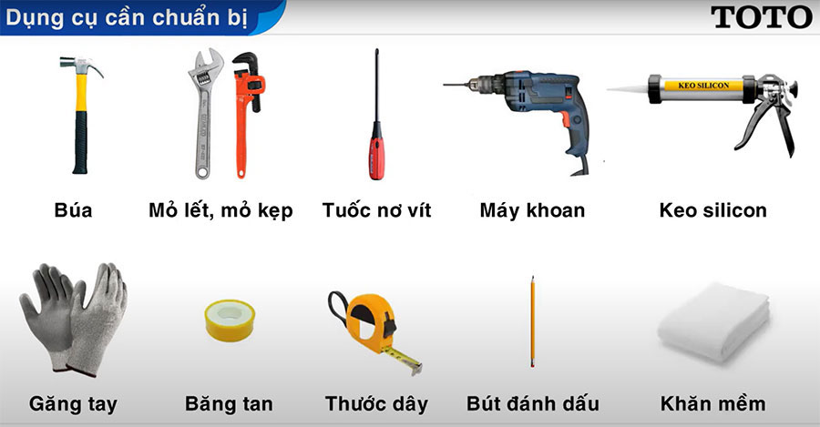 Những thiết bị và dụng cụ cần thiết với cách lắp đạt bồn cầu đơn giản