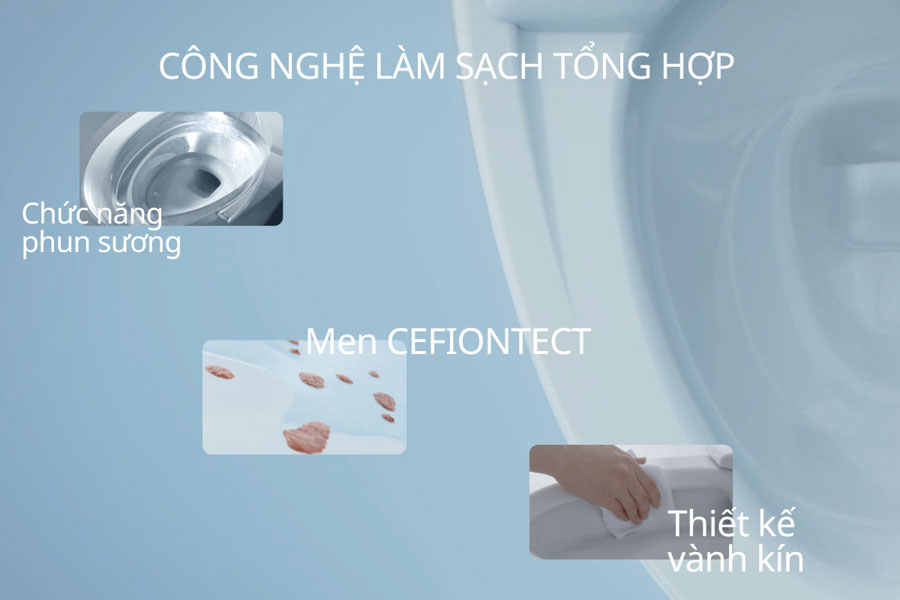 Với công nghệ làm sạch hiện đại giúp bồn cầu thông minh Nhật Bản sạch sẽ hơn