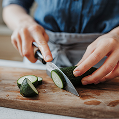 A Japanese kitchen knife looks simple, but its form is necessary to enhance the knife's sharpness and to best match certain ingredients and cooking styles.The more you use it, the better it fits your hand, creating a feeling of attachment.