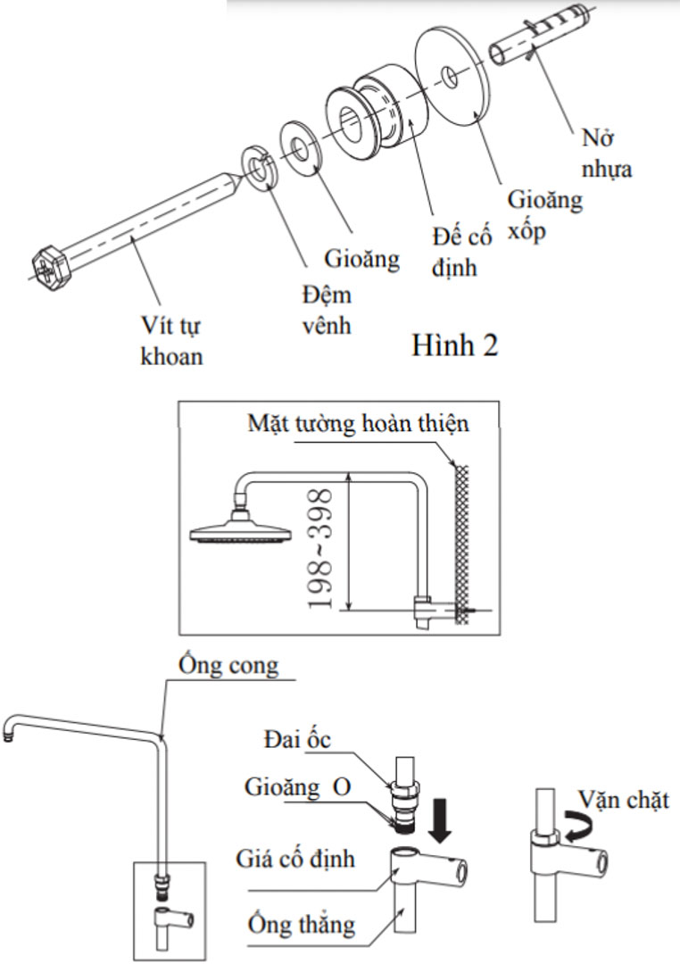 Cách lắp đặt vòi hoa sen