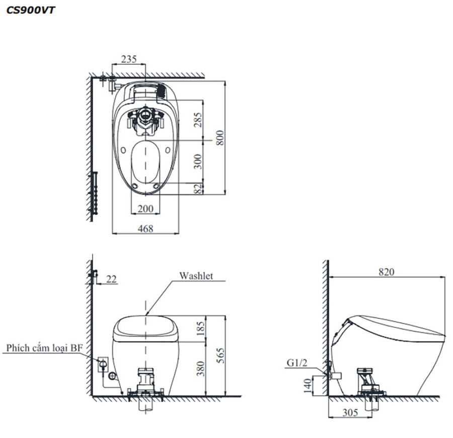 Bàn cầu NEOREST NX I/CS900VT T53P100VR