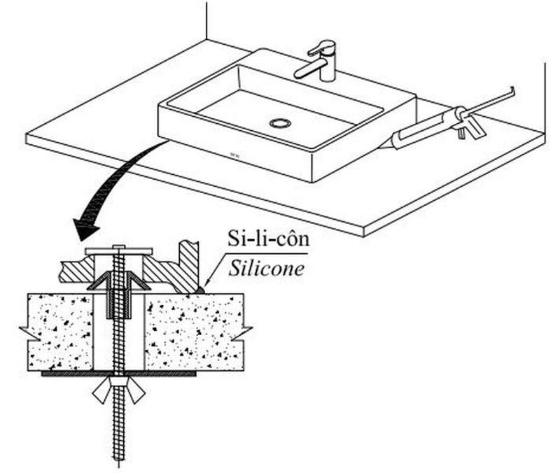 Bản vẽ làm kín đáy bằng silicone