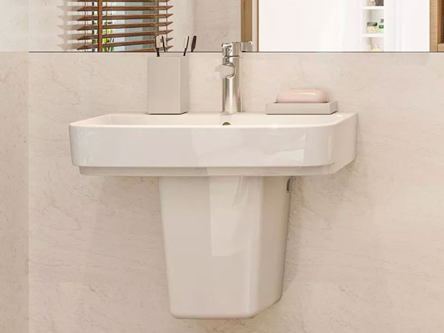 lavabo treo tường chân lửng