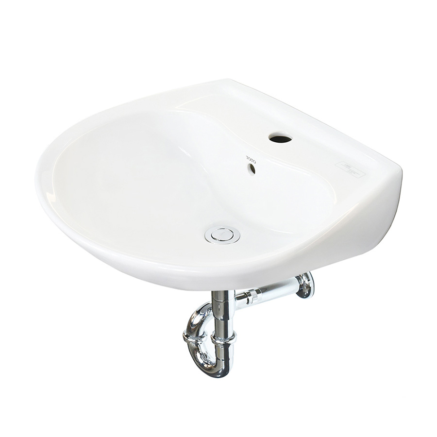 mẫu lavabo treo tường được trang bị lỗ thoát