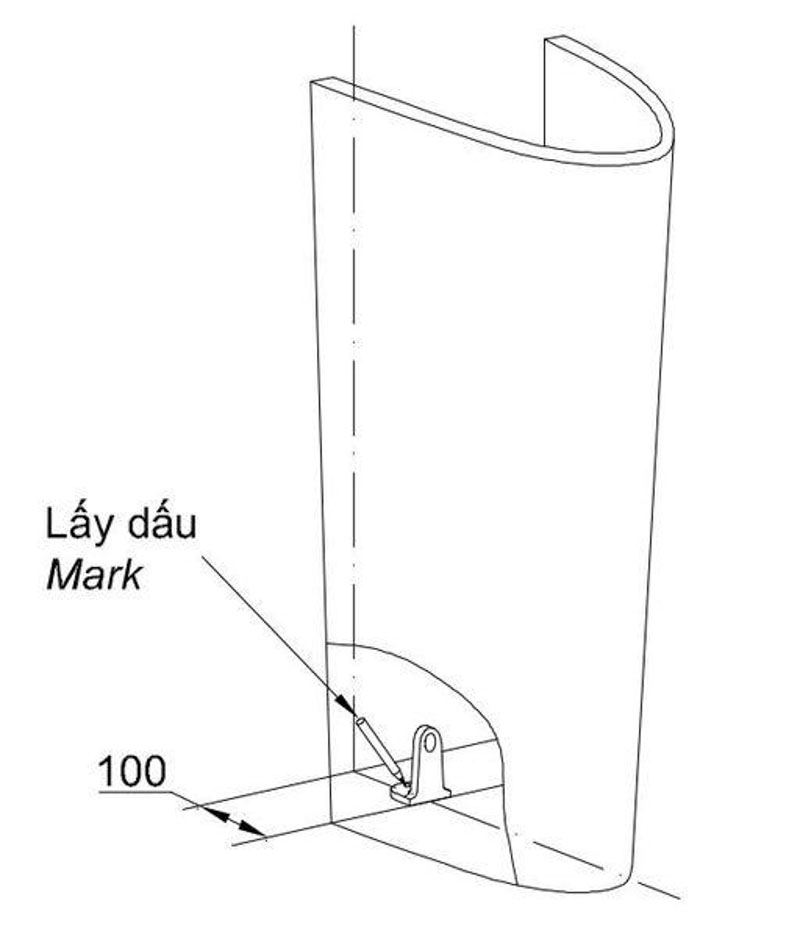 Bản vẽ lấy dấu lắp giá đỡ chân chậu