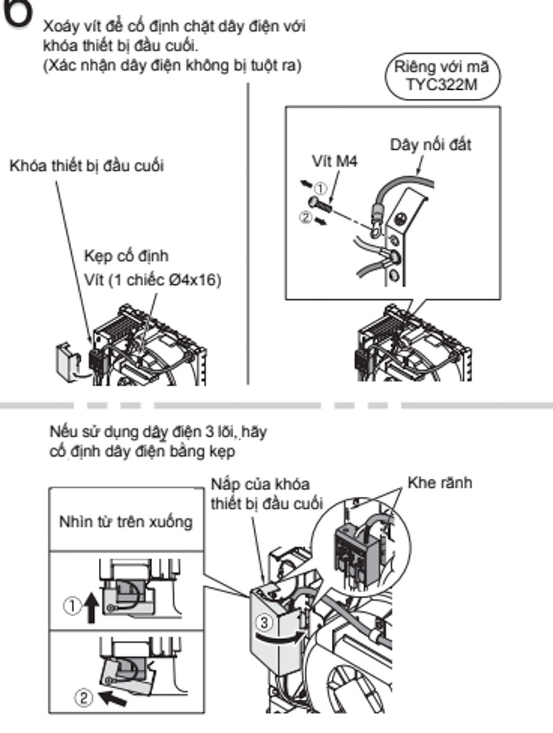 cố định chặt dây điện